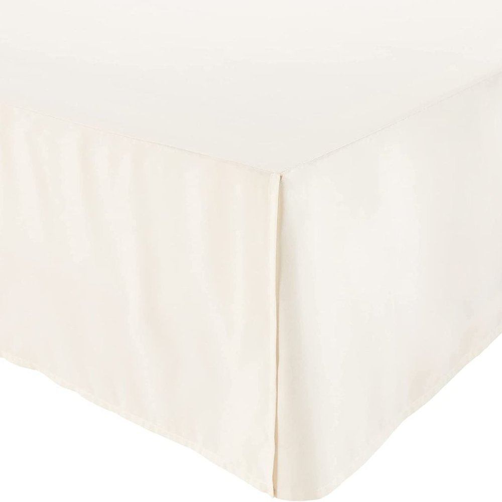 TWIN Premium Ivory Bed Skirt Straight Bedskirt NEW NIP